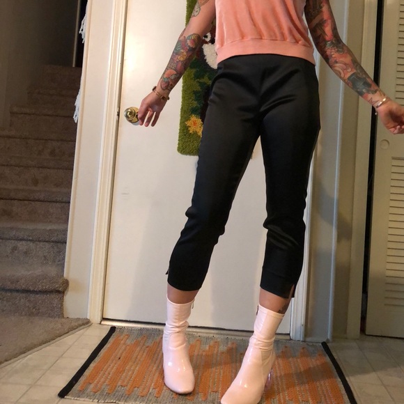 Black Satin Crops - Picture 4 of 4